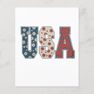Daisy Flower USA flagga 4 juli Patriotic Flygblad