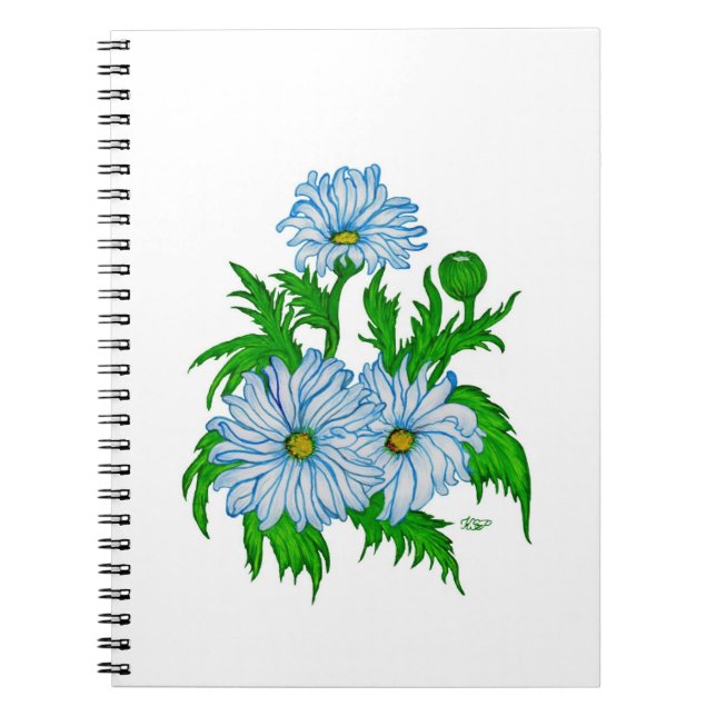 Daisy Flowers Anteckningsbok Med Spiral (Framsidan)