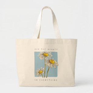 Daisy Flowers Beauty Slogan Jumbo Tygkasse