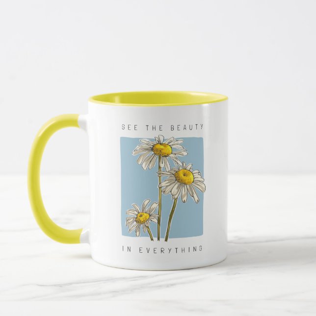 Daisy Flowers Beauty Slogan Mugg (Vänster)