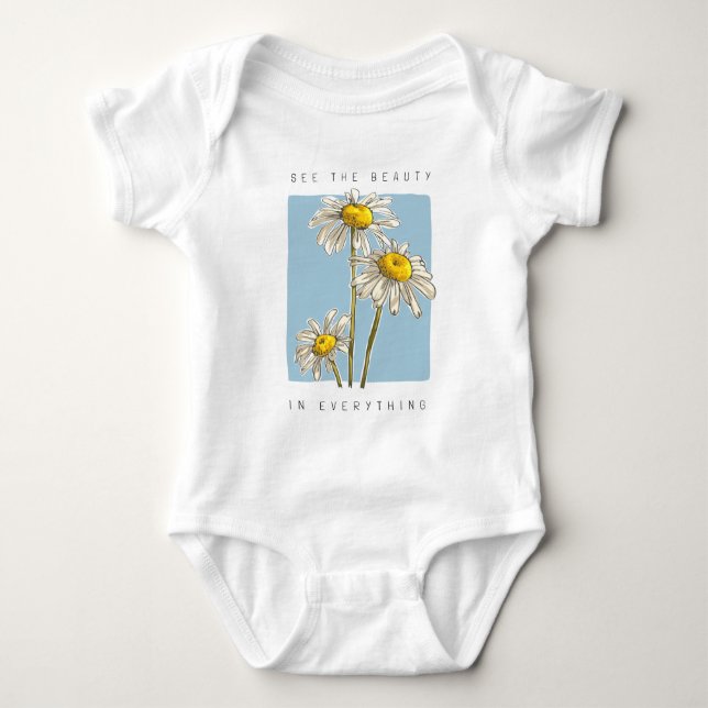 Daisy Flowers Beauty Slogan T Shirt (Framsida)