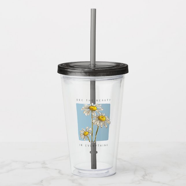 Daisy Flowers Beauty Slogan Take Away Mugg (Framsida)