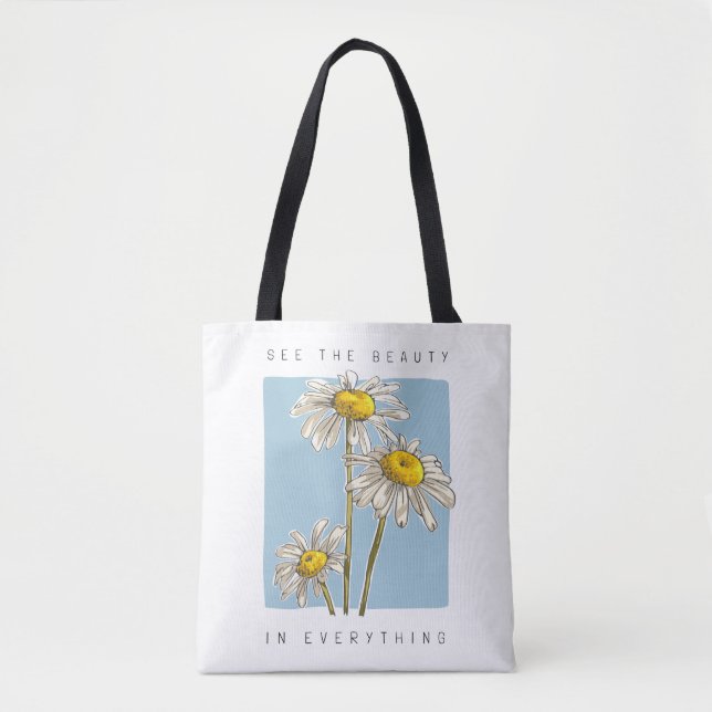 Daisy Flowers Beauty Slogan Tygkasse (Framsida)