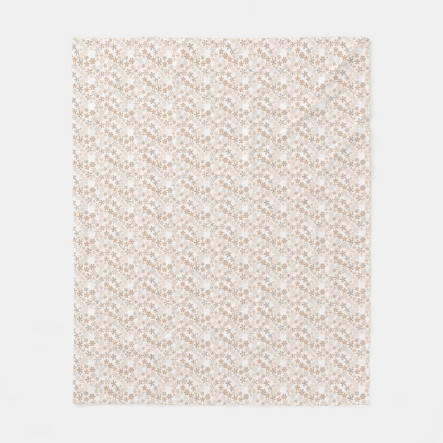 Daisy Flowers Beige Floral Aesthetic Ditsy Tan Fleecefilt (Framsidan)