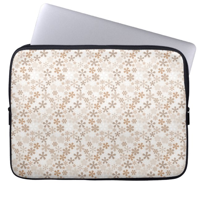 Daisy Flowers Beige Floral Aesthetic Ditsy Tan Laptop Fodral (Framsidan)