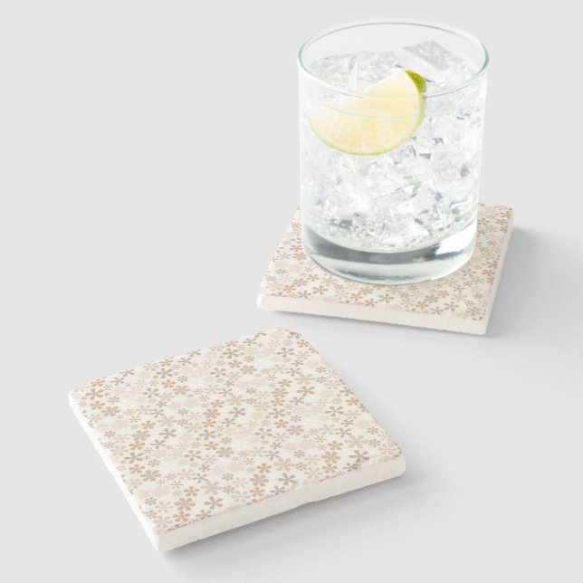 Daisy Flowers Beige Floral Aesthetic Ditsy Tan Stenunderlägg (Sidan)