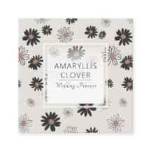 Daisy Flowers Black Rosa Blommönster