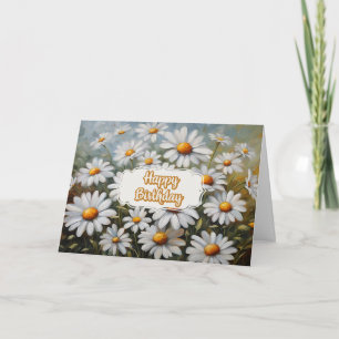 Daisy Flowers för blooming av grattis på födelseda Kort
