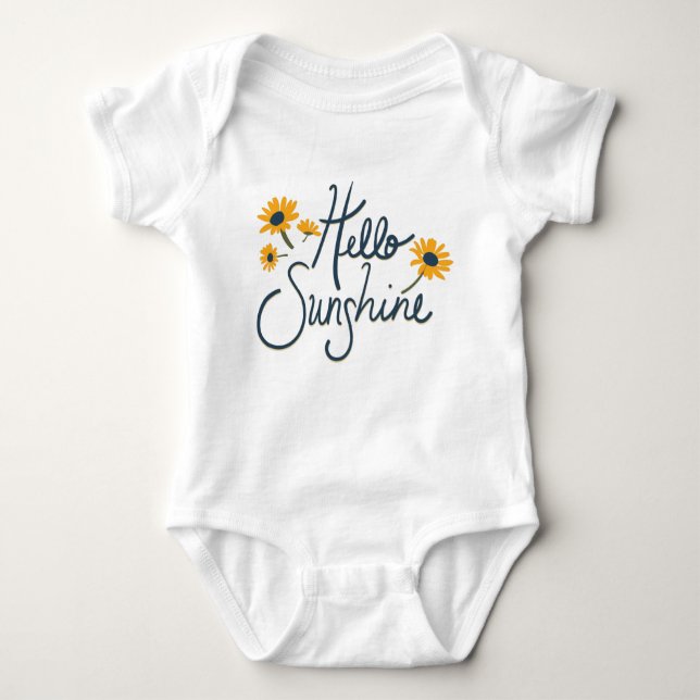Daisy Flowers Hej Sunshine Sayed T Shirt (Framsida)
