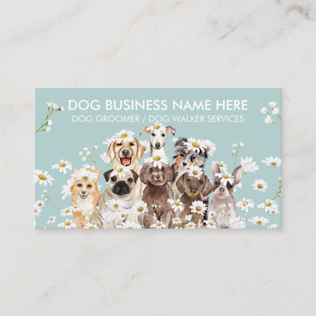 Daisy Flowers Husdjurs Sitter Walker hund husdjurs Visitkort (Framsida)
