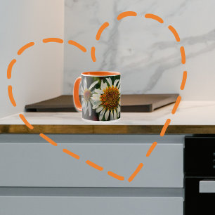 Daisy Flowers i en Garden Blommigt Art Mugg Kopp