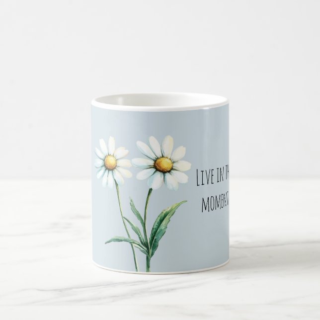 Daisy Flowers Live in the moment Kaffemugg (Center)
