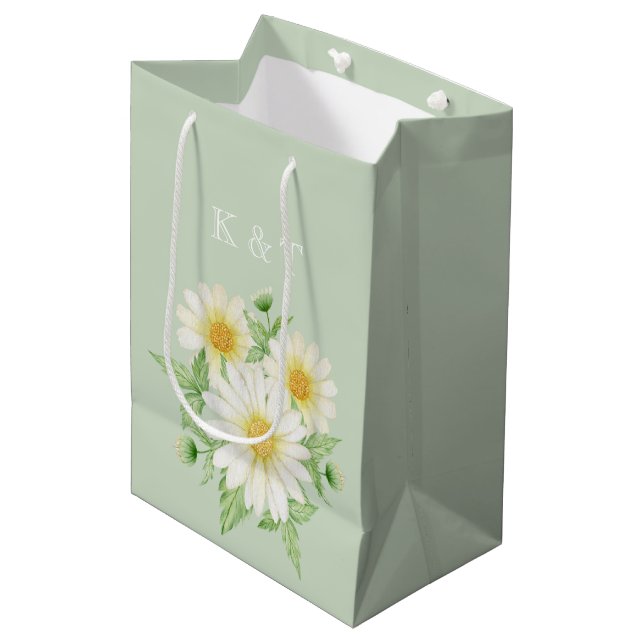 Daisy Flowers Medium Gift Bag (Framsidan Vinklad)