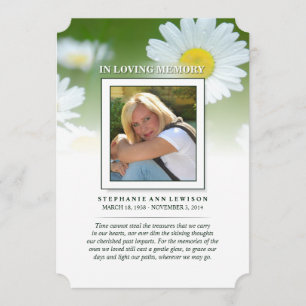 Daisy Flowers - Memorial & Kanske Dikt Tack Inbjudningar