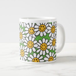 Daisy Flowers Mönster Jumbo Mugg