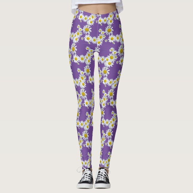 Daisy Flowers Mönster Legging (Framsida)