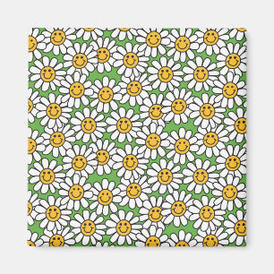 Daisy Flowers Mönster Magnet