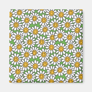 Daisy Flowers Mönster Magnet