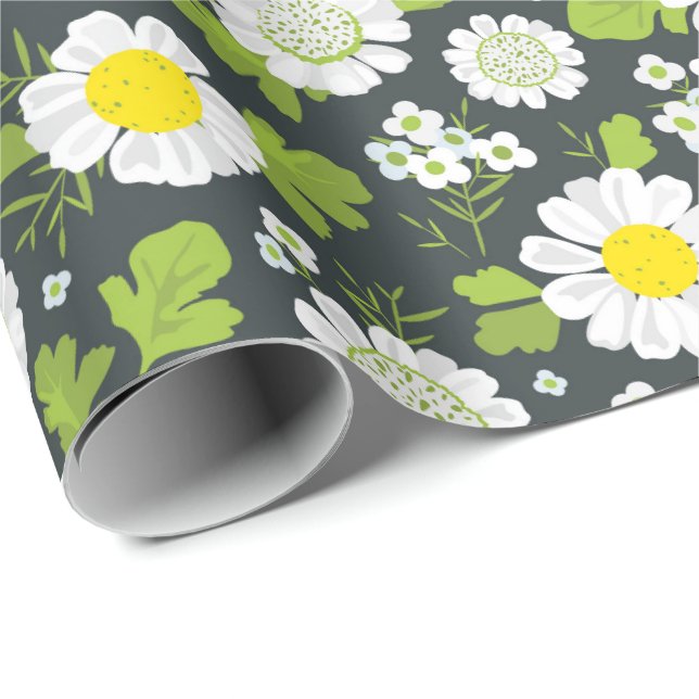 Daisy Flowers Mönster Presentpapper (Rullad Hörn)