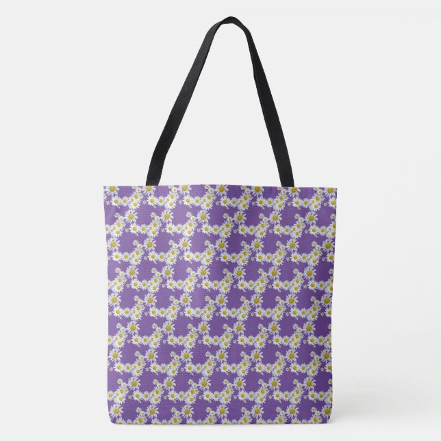 Daisy Flowers Mönster Tote Bag Tygkasse (Framsida)