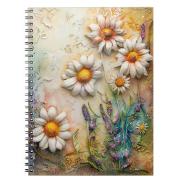 Daisy Flowers Söt Wildblommor Blommigt Nature Art Anteckningsbok