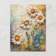 Daisy Flowers Söt Wildblommor Blommigt Nature Art