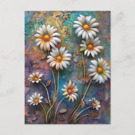 Daisy Flowers Söt Wildblommor Blommigt Nature Art Vykort