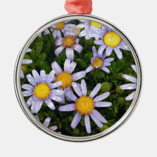 Daisy Flowers, vit Gult Blommor, Daisy Julgransprydnad Metall (Framsidan)