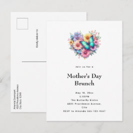 Daisy Flowers with a Blue Butterfly Mother's Day Inbjudan Vykort