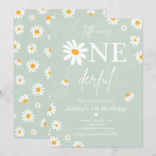 Daisy Födelsedagsfest Bohmian Little Miss Oenderfu Inbjudningar