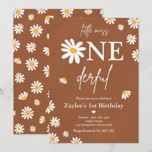 Daisy Födelsedagsfest Bohmian Little Miss Oenderfu Inbjudningar