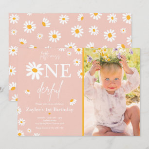 Daisy Födelsedagsfest Bohmian Little Miss Oenderfu Inbjudningar
