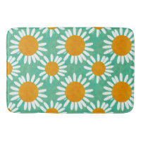 Daisy Folk Art Inspired Bath Mat