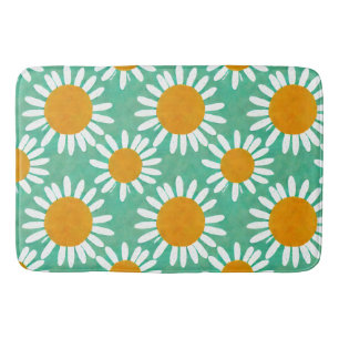Daisy Folk Art Inspired Bath Mat Badrumsmatta