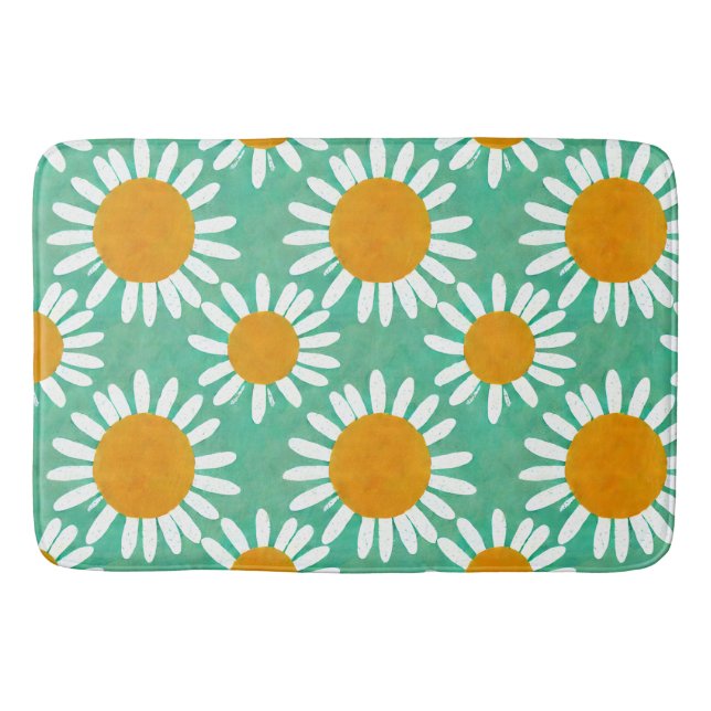 Daisy Folk Art Inspired Bath Mat Badrumsmatta (Framsidan)