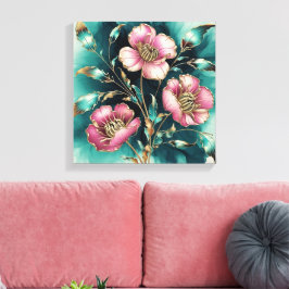 Daisy för abstrakt i elektromagnetiska Vågar Canvastryck