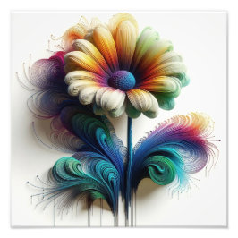 Daisy för abstrakt i elektromagnetiska Vågar Fototryck