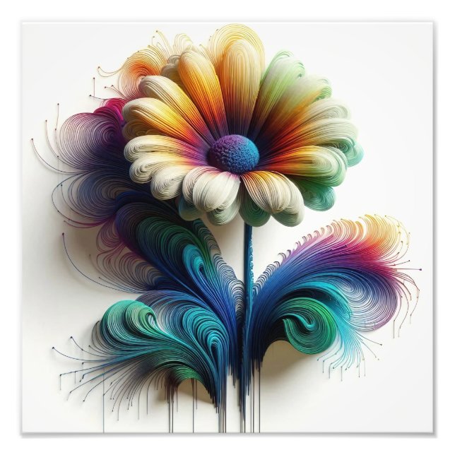 Daisy för abstrakt i elektromagnetiska Vågar Fototryck (Framsidan)