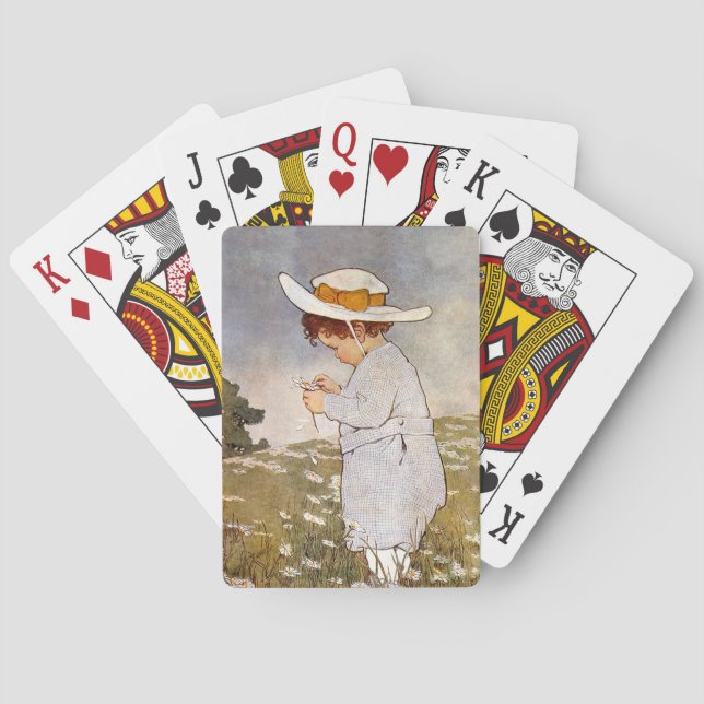 Daisy för antikisk barnplockning spel kort (Baksidan)