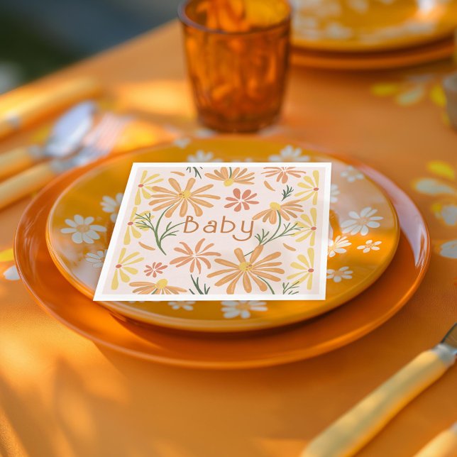 Daisy för babykläder för gult och Orange Pappersservett (Skapare uppladdad)