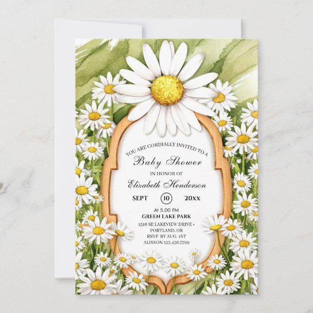 Daisy för barn med magisk Blommigt Inbjudningar (Framsida)