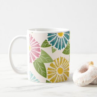 Daisy för blockutskrift i Retro Kaffemugg
