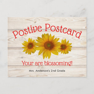Daisy för blomning Positiva skolnyheter Vykort
