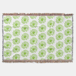 Daisy för Chartreuse Grönt Skriv ut, Hippie Flower Filt