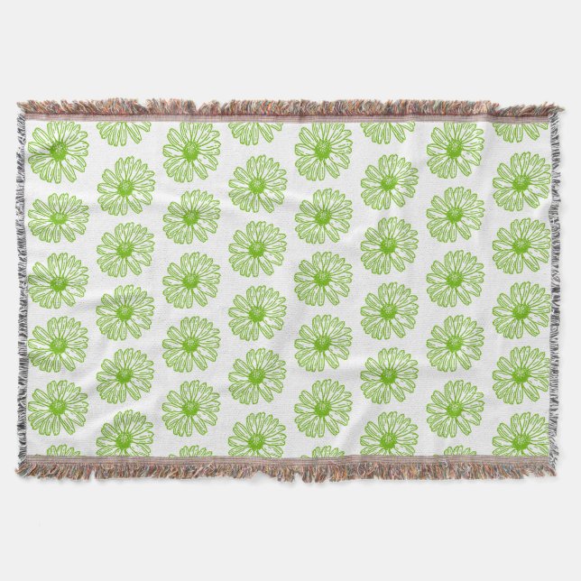 Daisy för Chartreuse Grönt Skriv ut, Hippie Flower Filt (Framsidan)