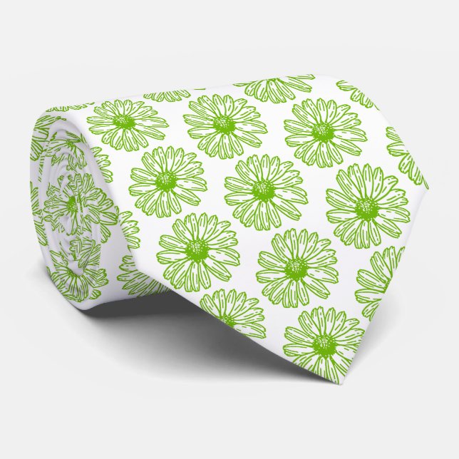 Daisy för Chartreuse Grönt Skriv ut, Hippie Flower Slips (Rullad)