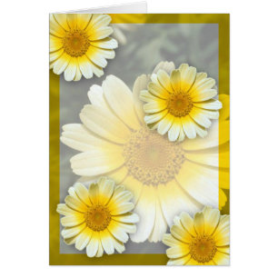 Daisy för Cheery Gult Hälsningskort