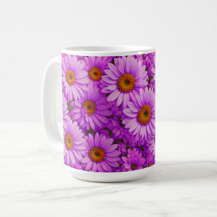 daisy för elegant mörk rosa magenta blommigt kaffemugg