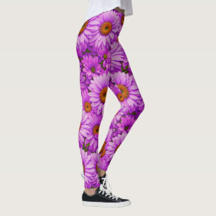 daisy för elegant mörk rosa magenta blommigt leggings