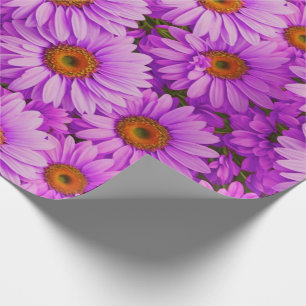 daisy för elegant mörk rosa magenta blommigt presentpapper